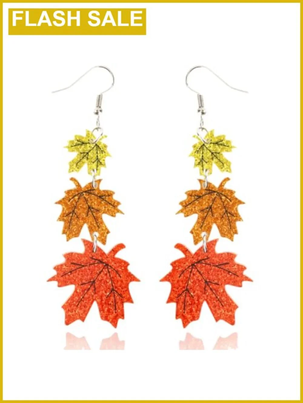 Thanksgiving Drop Earrings Maple Leaf Acrylic Stainless Steel Fall Jewelry